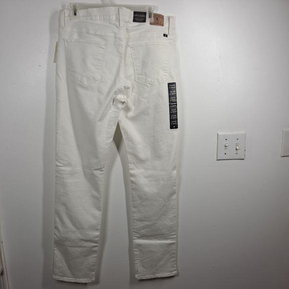 NWT Lucky Brand Brook Straight Mid Rise Slim Fit Distressed white Jeans … - Picture 4 of 16